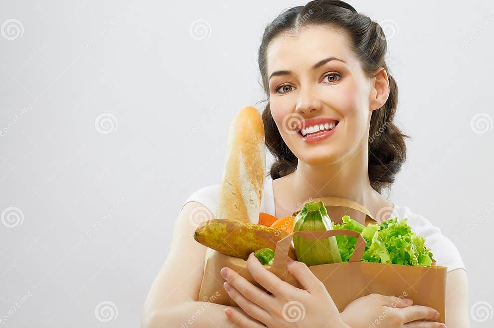 Bag of food stock image. Image of bread, carry, organic 19340915