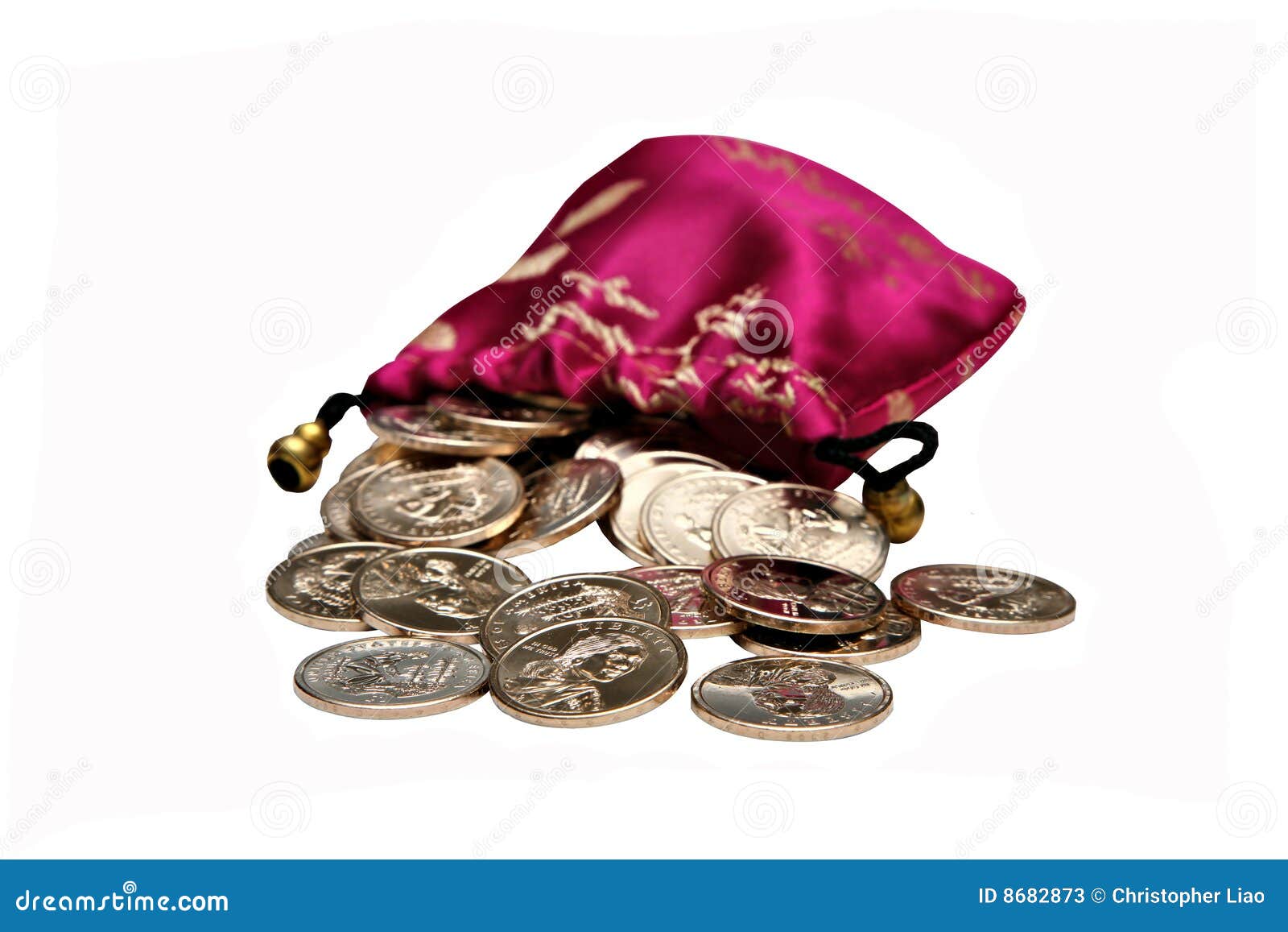Bag Full of One Dollar Coins Stock Image Image of scarlet, currency 8682873