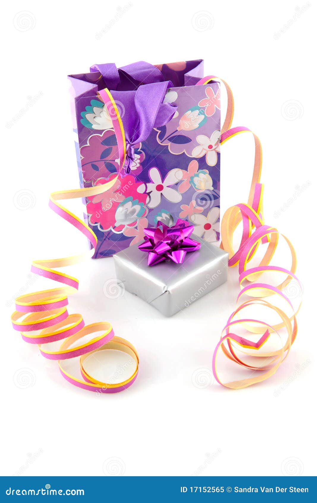 Bag with Gift and Party Streamer Stock Image Image of presents