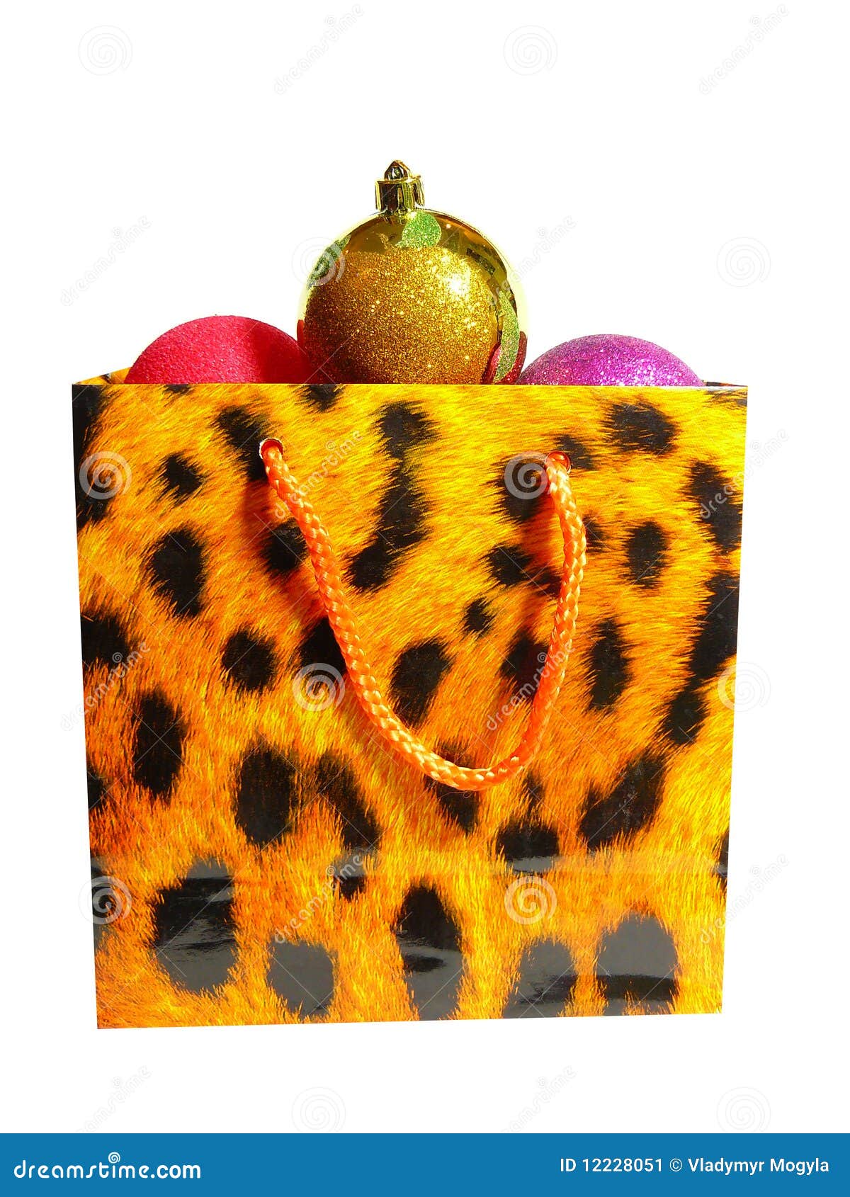 Bag is Hammered by New Year S Gifts Stock Image Image of orange, cord