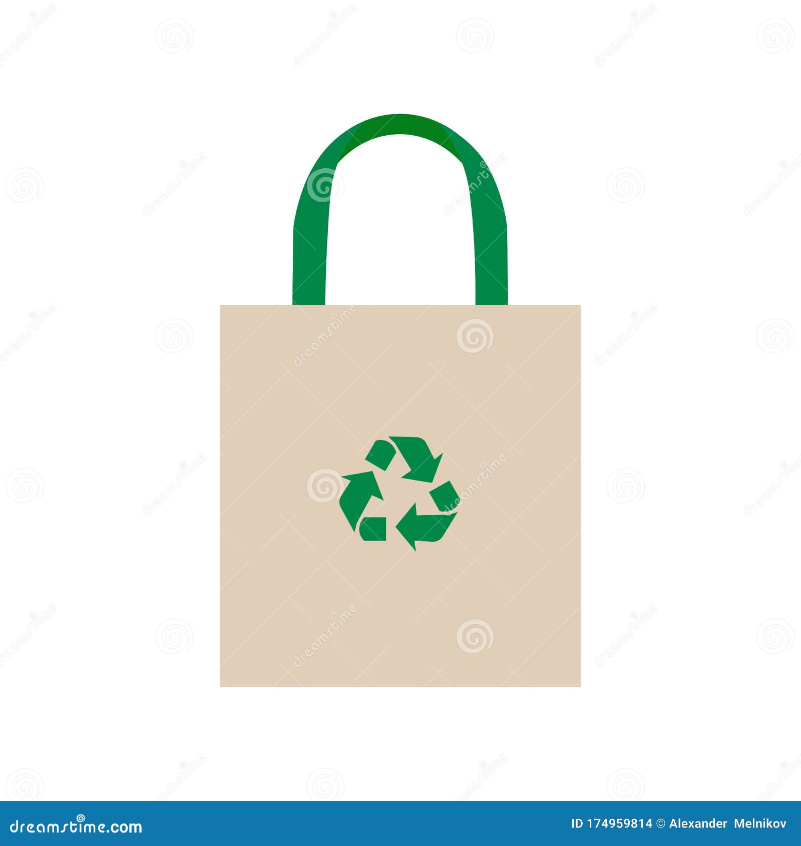 Bag Icon with a Recycling Sign. Vector Illustration Eps 10 Stock ...
