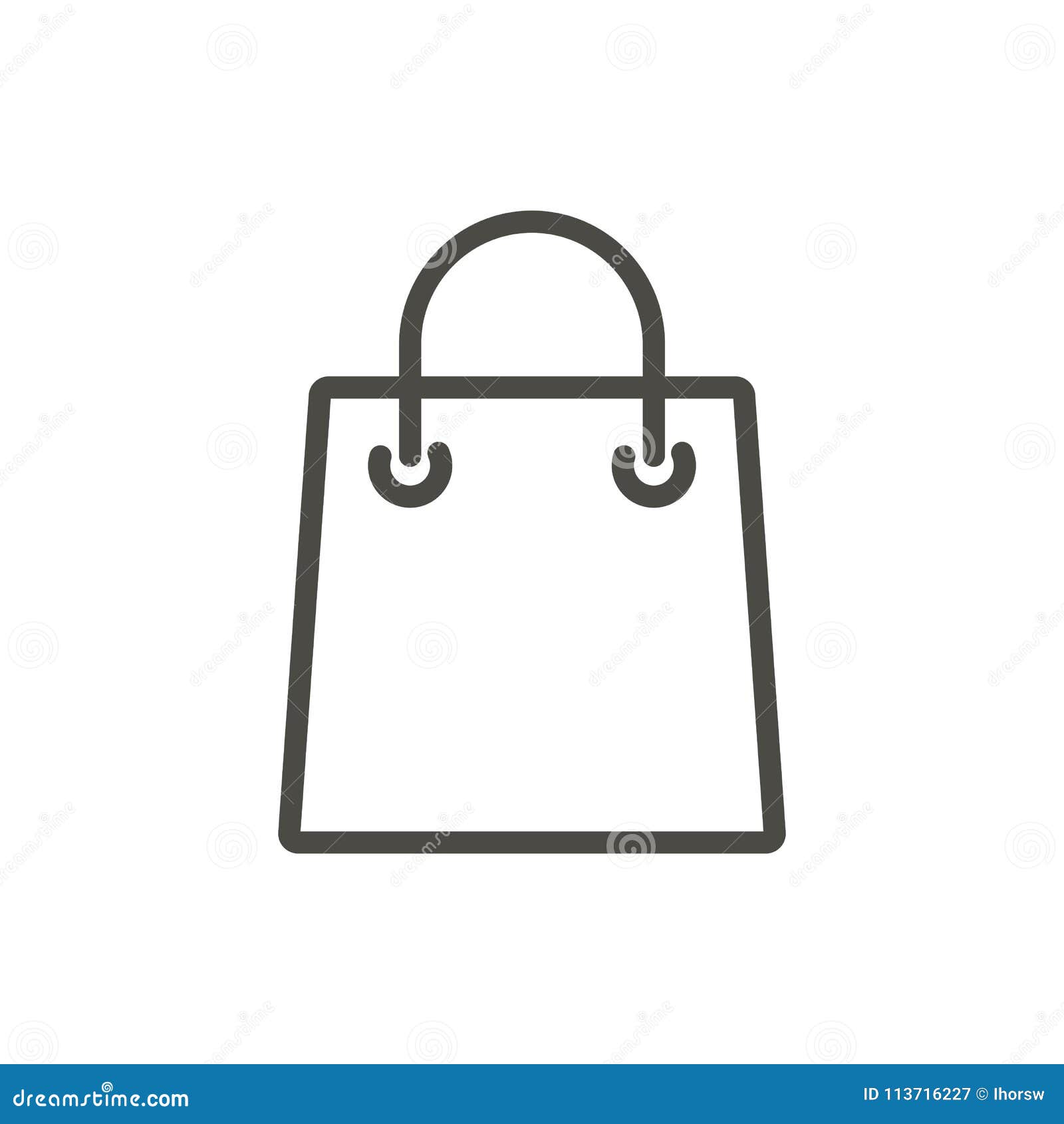 Bag Icon Vector. Line Shopping Gift Symbol Stock Vector Illustration of empty, minimal 113716227