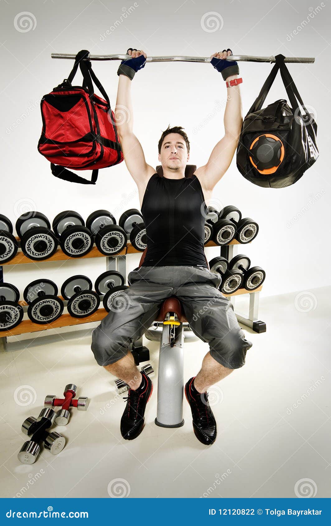Bag lifting on gym stock photo. Image of adult, real 12120822