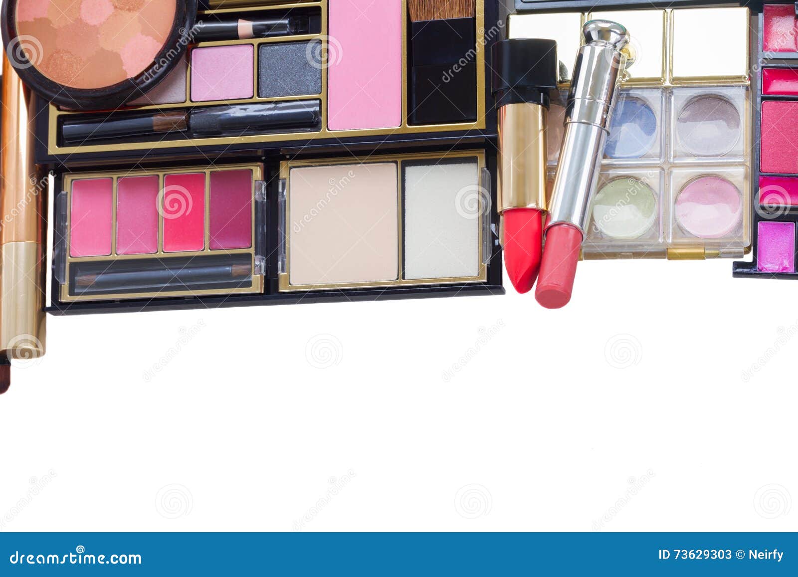 Bag with make up products stock image. Image of border - 73629303