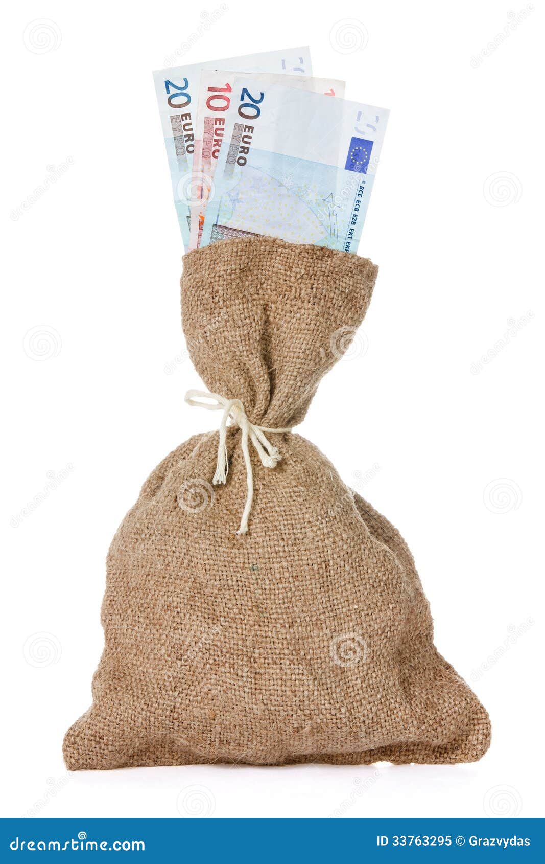 Bag of Money with Euro Currency Stock Image Image of banknotes