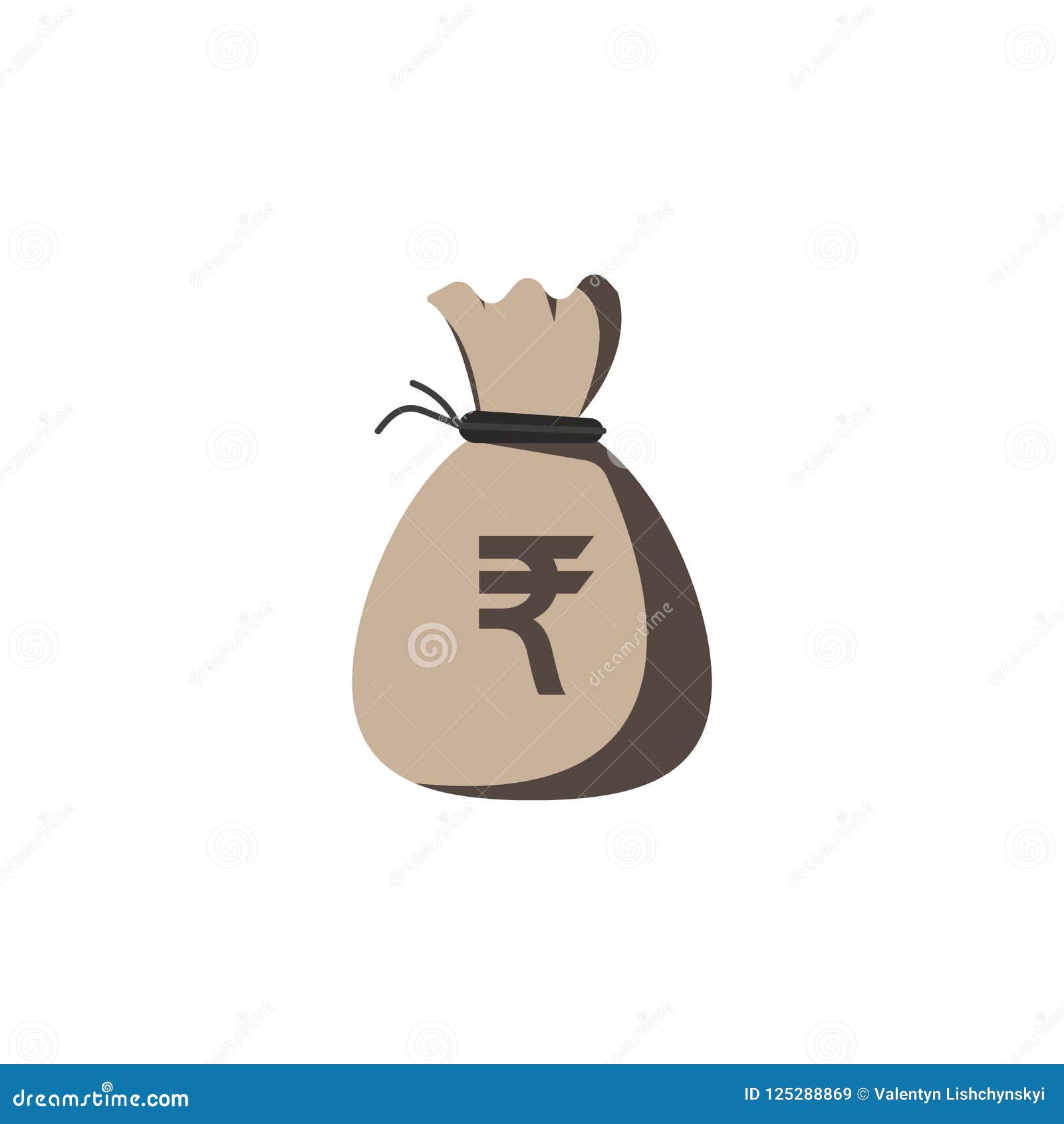 Bag of Money with an Indian Rupee. Vector Illustration in a Flat Style on a  White Background Stock Illustration - Illustration of indian, simple:  125288869