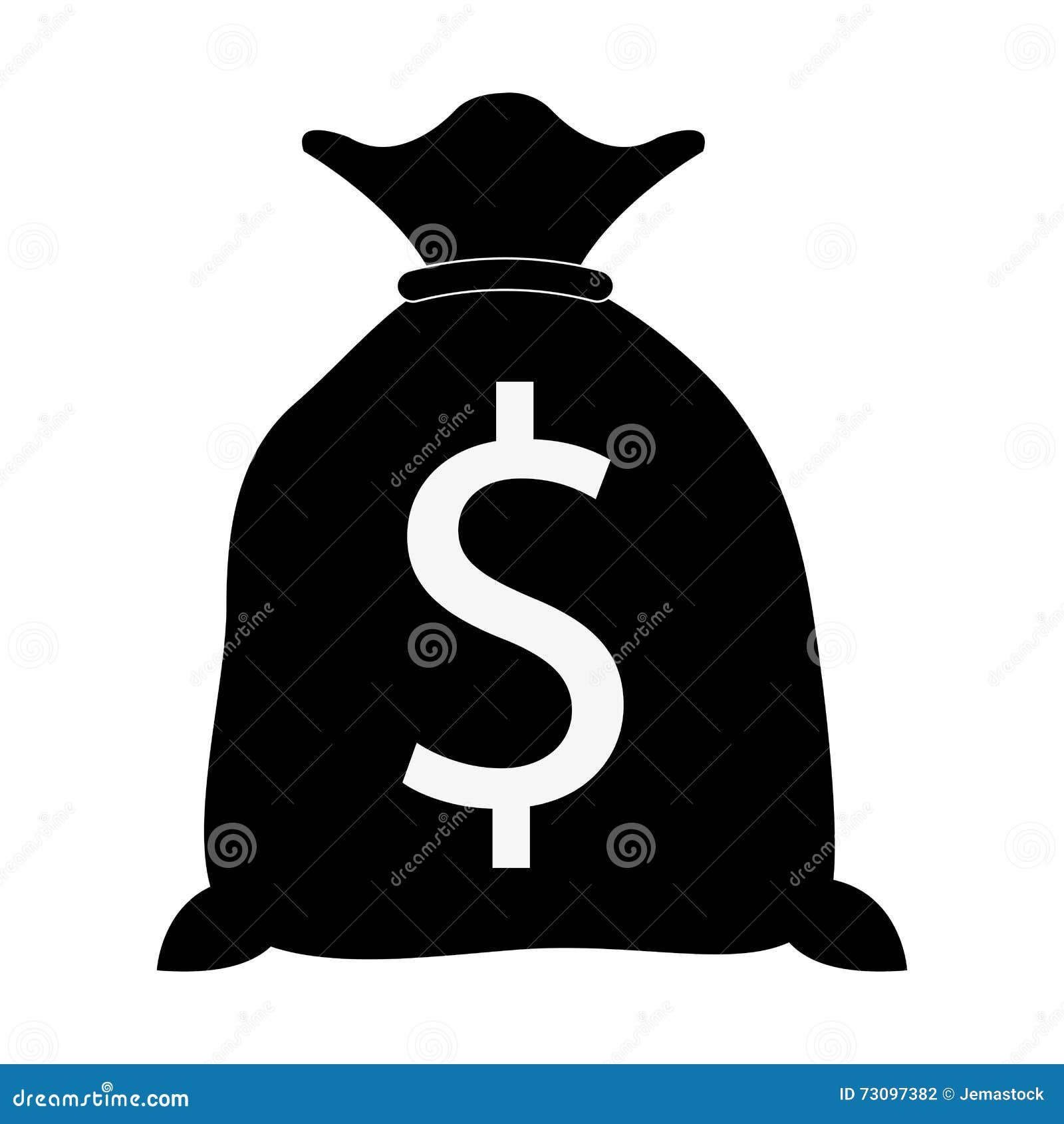 Bag with Money , Vector Illustration Stock Illustration - Illustration ...