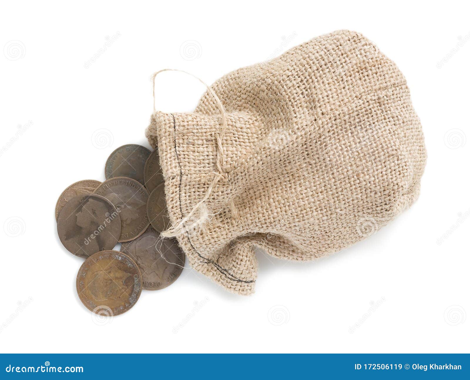 Bag of old copper coins stock image. Image of luck, exchange 172506119