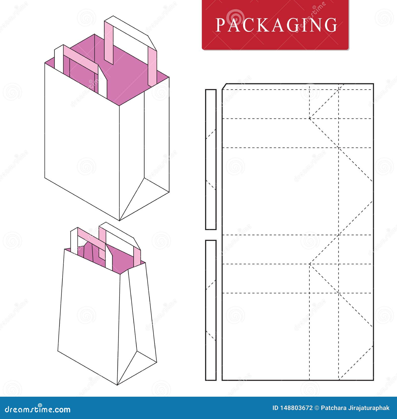 Bag Packaging Template for Wearing. Stock Vector - Illustration of ...
