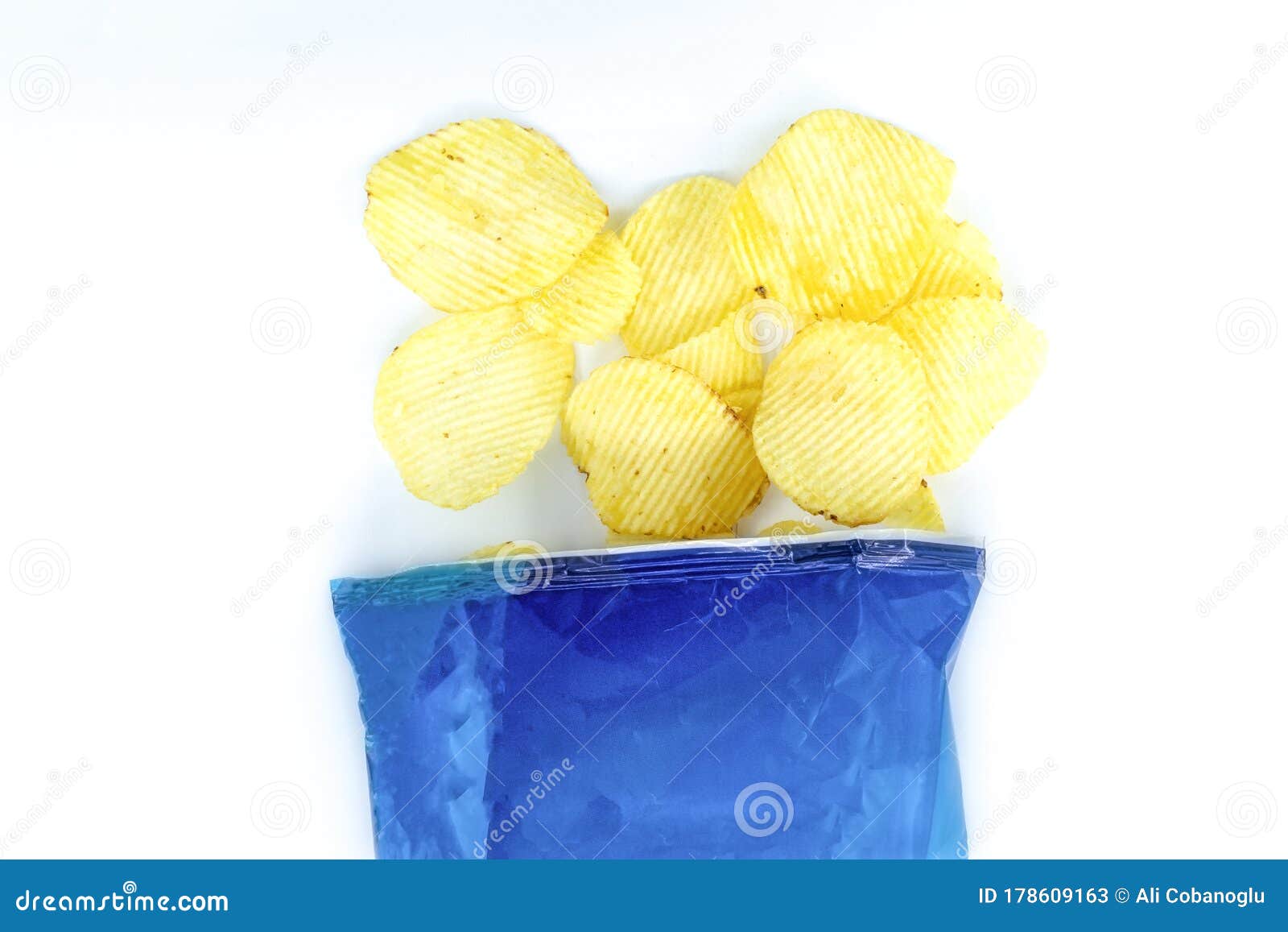 Bag of Potato Chips on White Background Stock Image Image of packaging, background 178609163