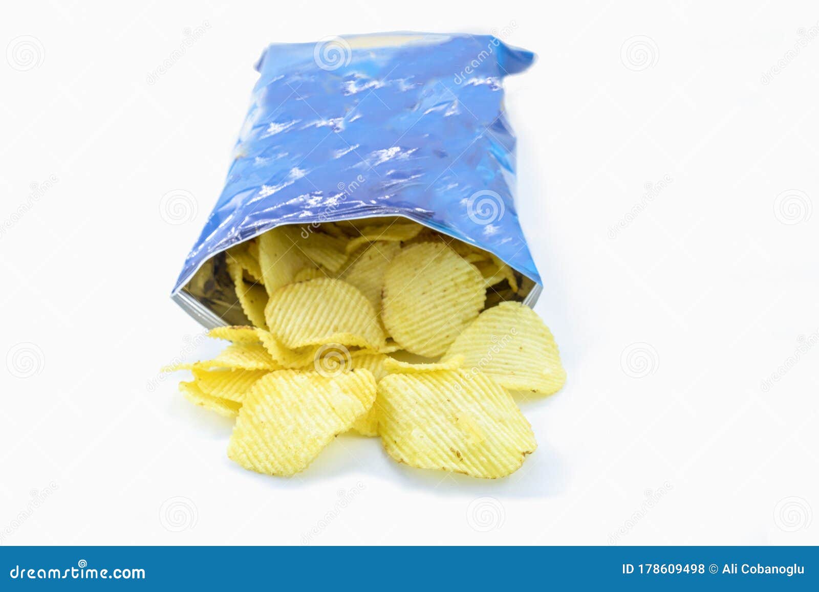 Bag of Potato Chips on White Background Stock Photo Image of fatty, crisp 178609498