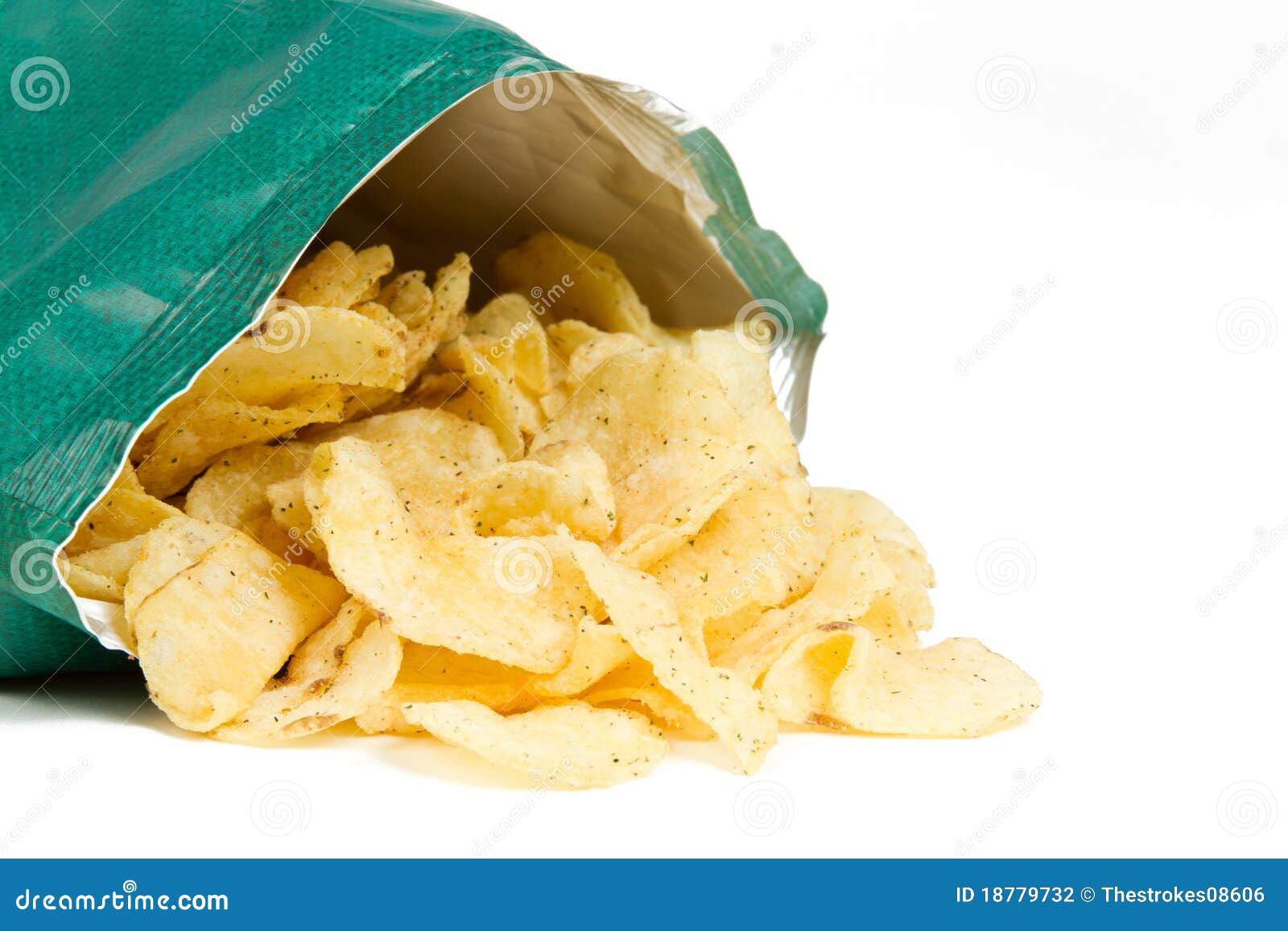 Bag of Potato Chips on White Background Stock Photo Image of crunchy, kettle 18779732