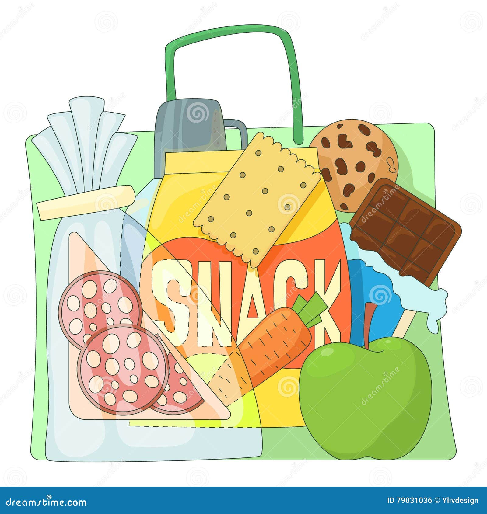 Bag with Purchases Icons Set, Flat Style Stock Vector - Illustration of ...