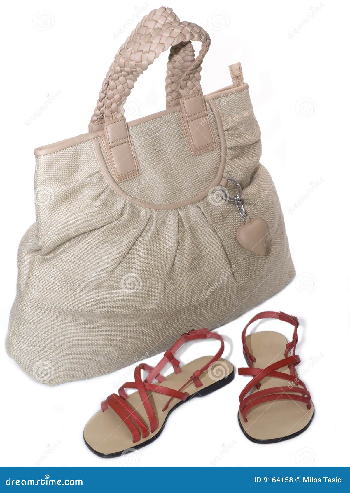 Bag and sandals stock photo. Image of stylish, starfish 9164158
