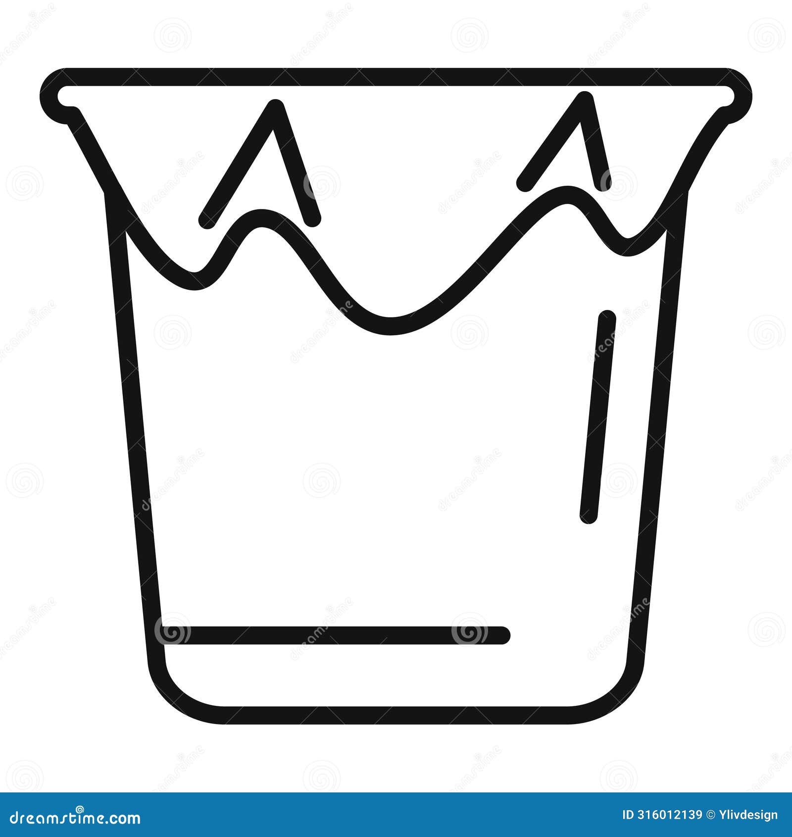 bag trash in bucket icon outline . eco general