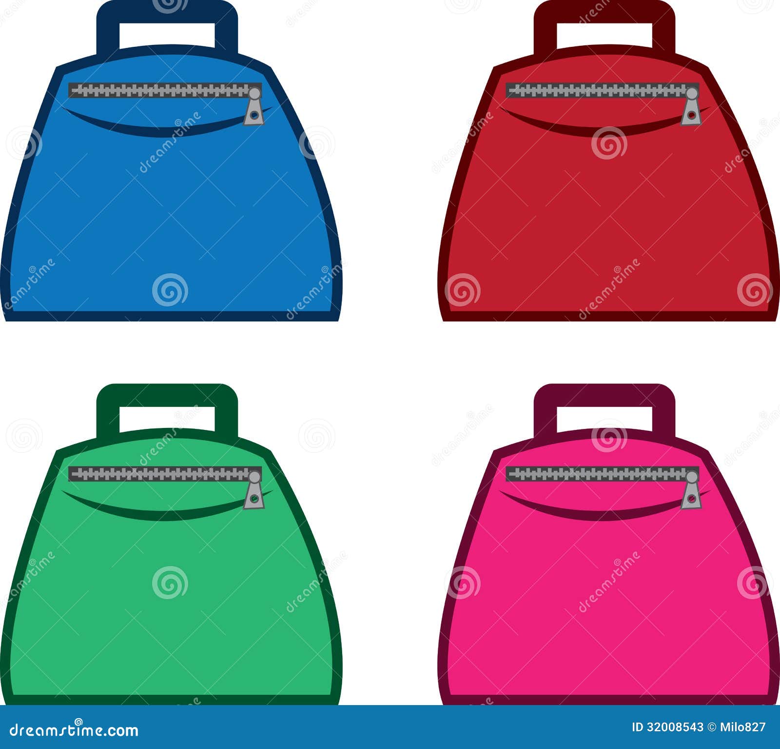 Bag with Zipper Colors stock vector. Illustration of plane 32008543