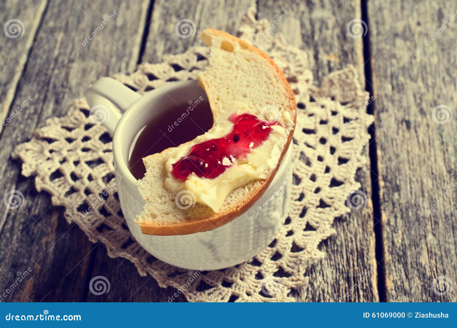 Bagel with butter and jam stock photo. Image of brunch 61069000