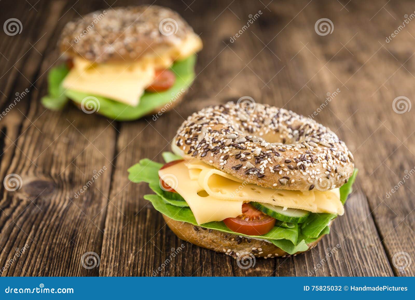 Bagel with Cheese (Gouda) stock photo. Image of bread 75825032