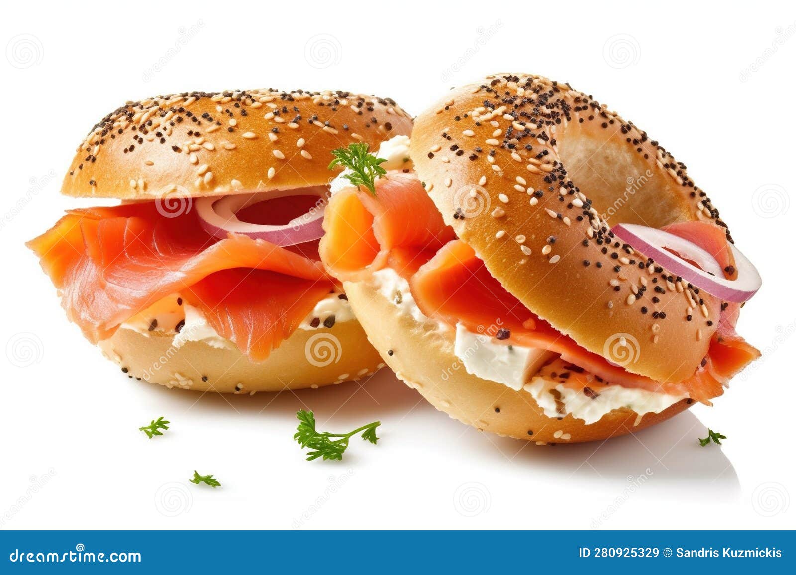 Bagel and Lox. Generative AI Stock Illustration Illustration of