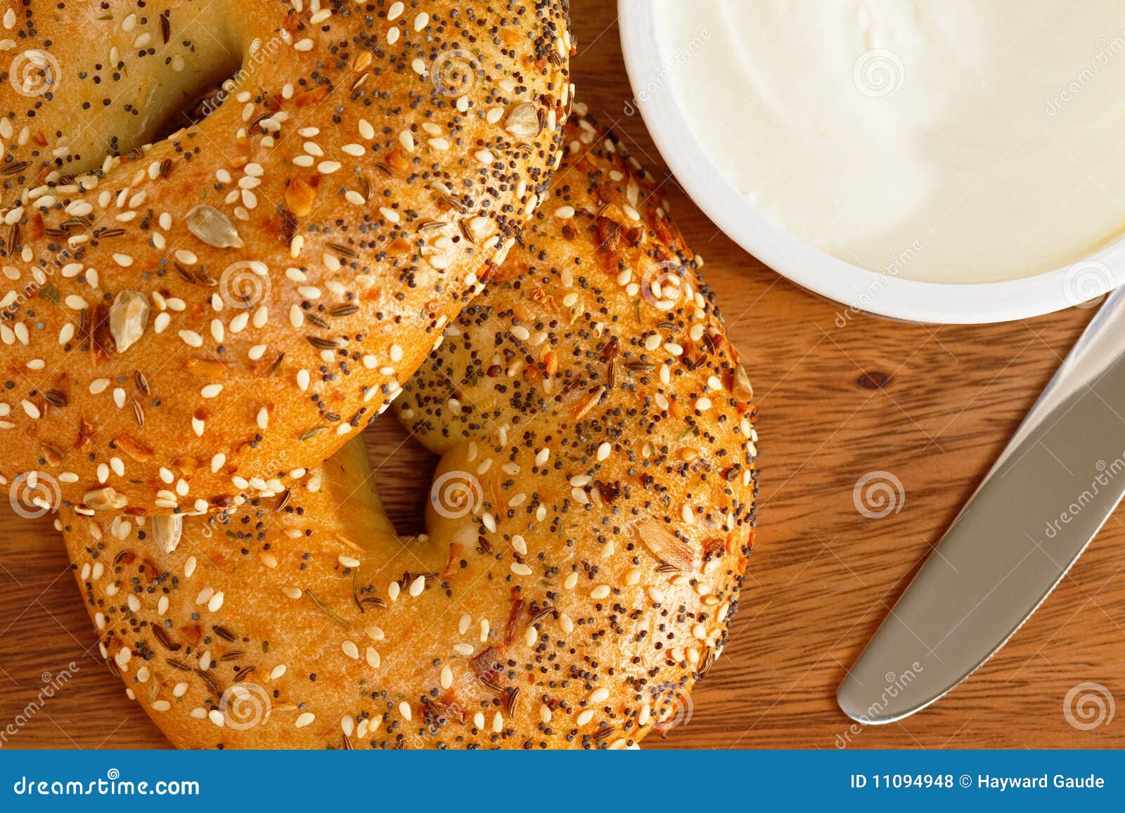 Bagels and cream cheese stock photo. Image of delicious 11094948