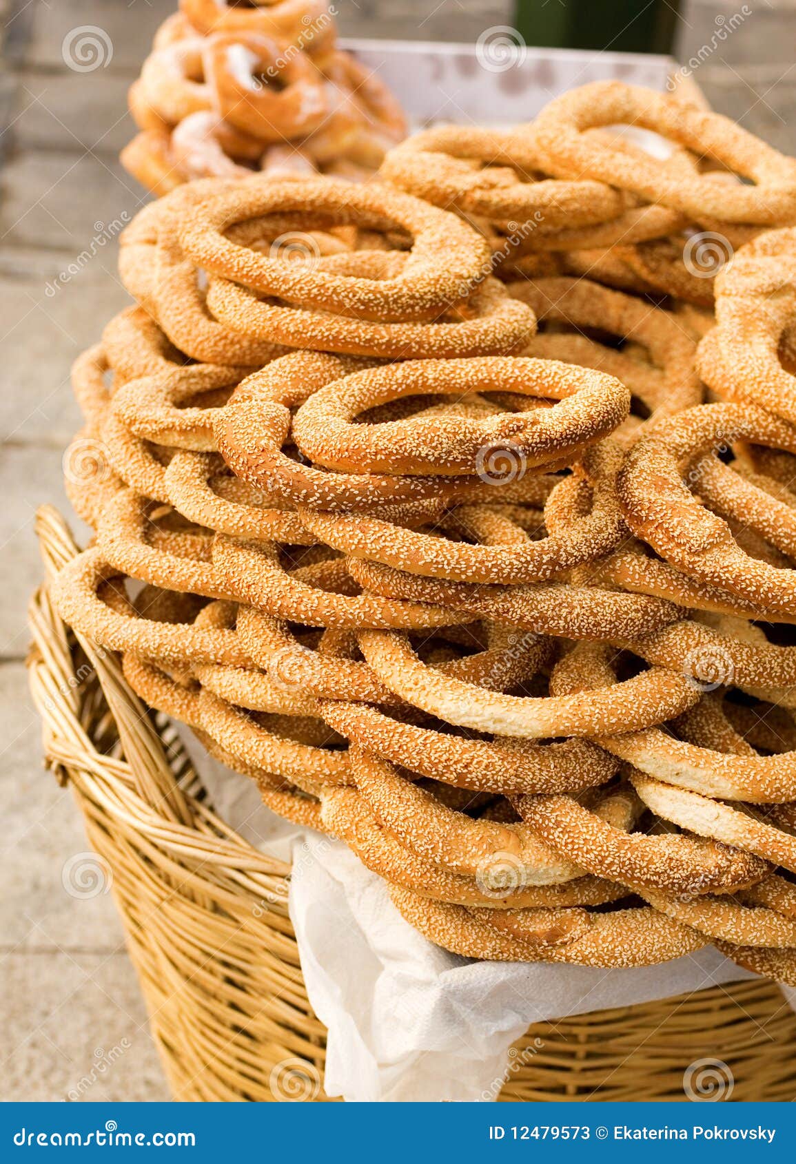 Bagels for Sale at the Streets of Athens Stock Image Image of eating, basket 12479573