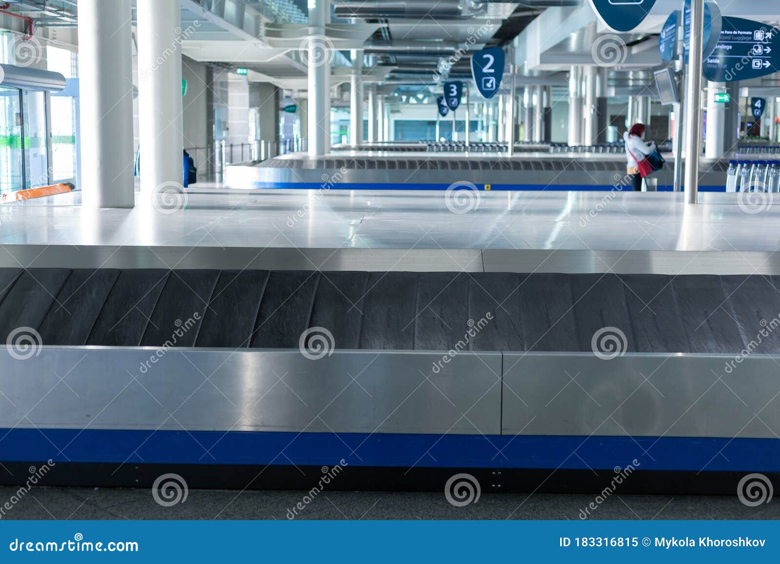 Baggage Claim Conveyor Belt at the Airport Stock Image Image of