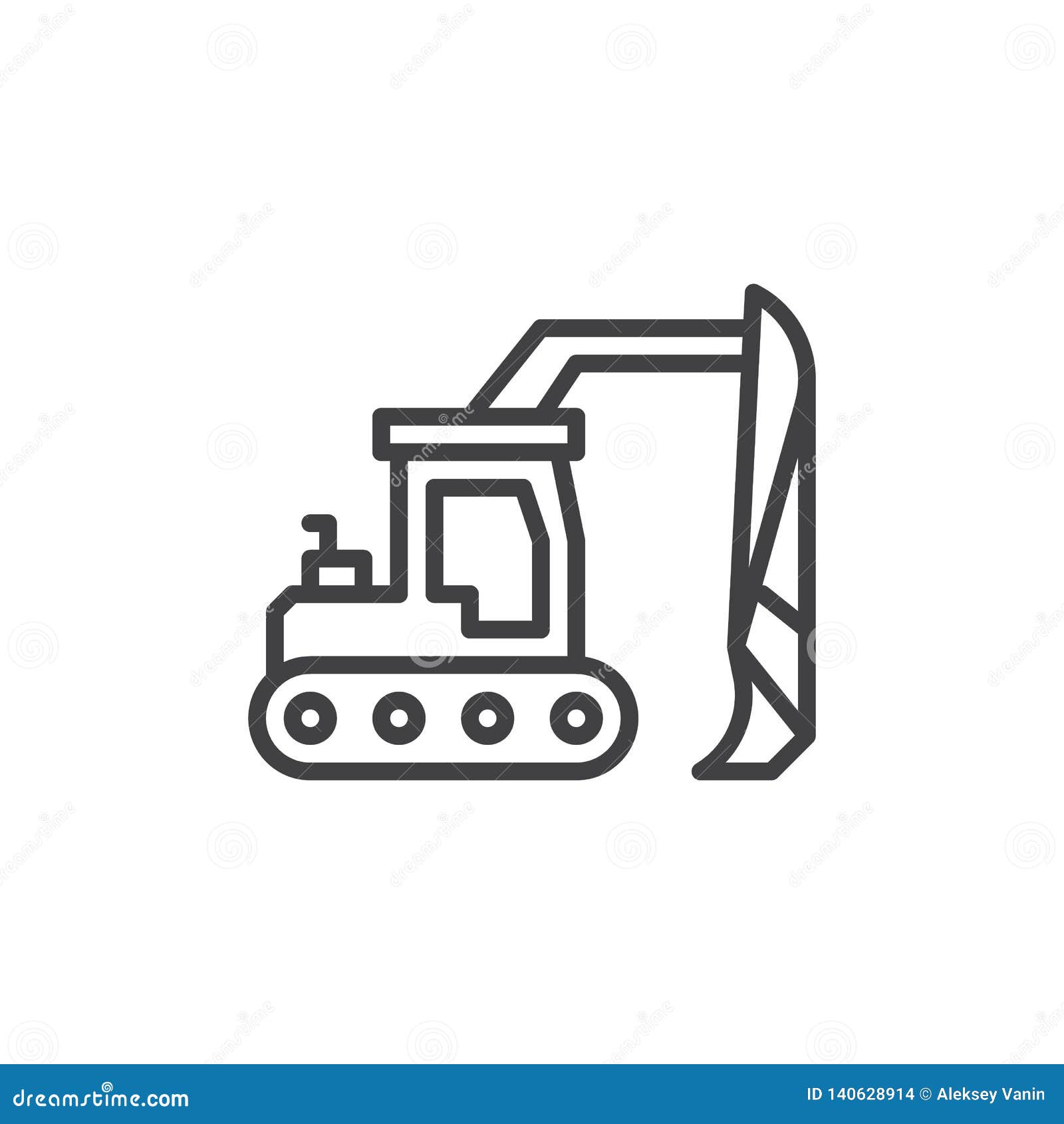 Bagger Lkw Linie Ikone Vektor Abbildung Illustration Von Ikone