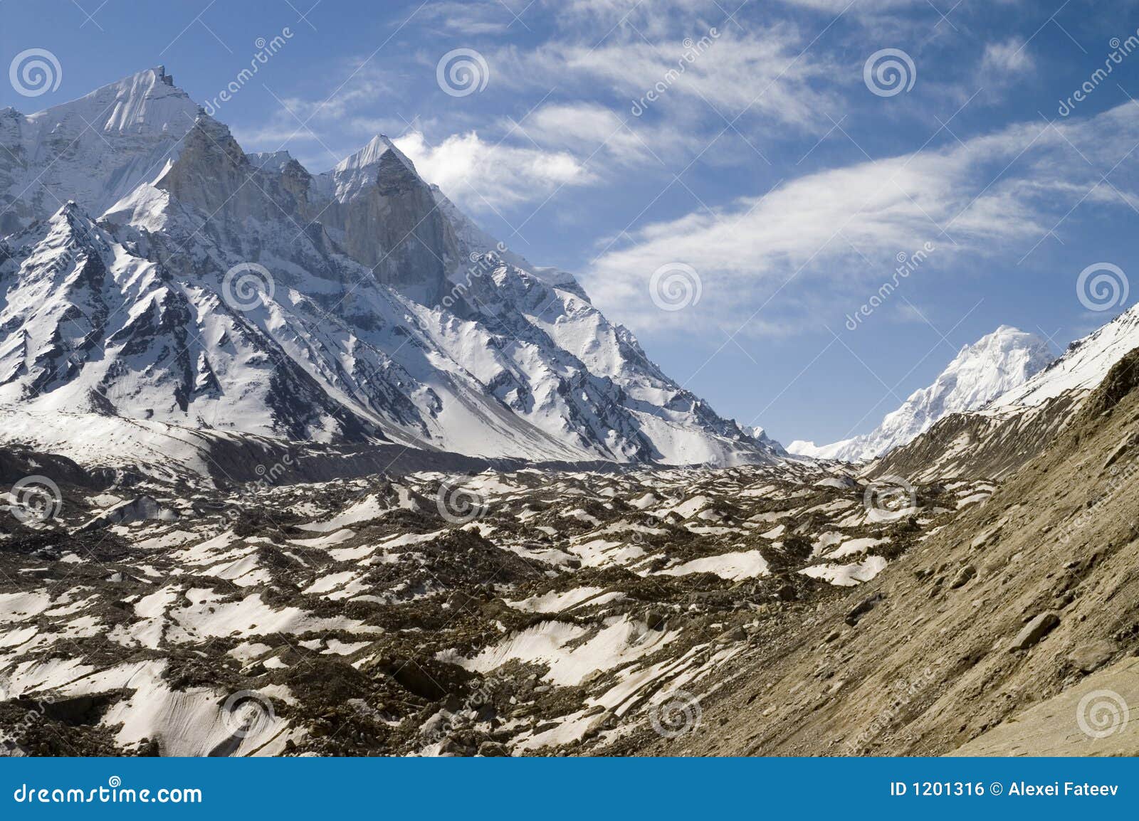 baghirathi parbat and gangotri glacier