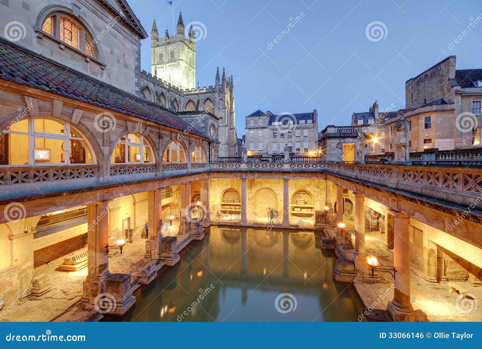 Bagni romani a Avon Inghilterra. Roman Baths acceso, Avon, Inghilterra