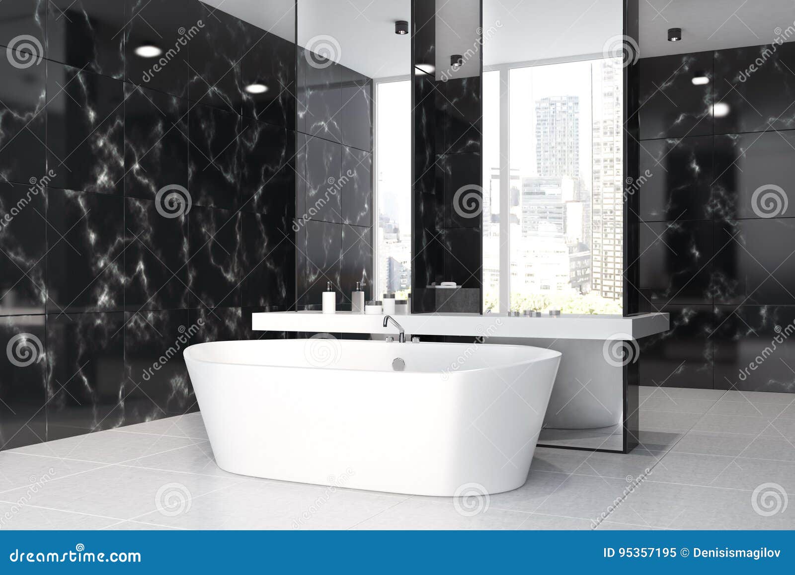 Bagno Di Marmo Nero Lavandino Vasca Lato Illustrazione Di Stock Illustrazione Di Disegno Vuoto 95357195