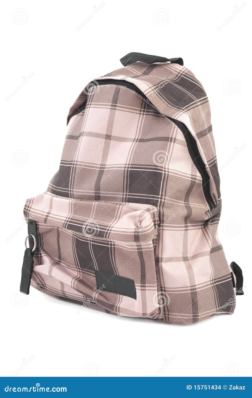 Bagpack | Geïsoleerds. Roze polyester bagpack. Geïsoleerd. op witte achtergrond