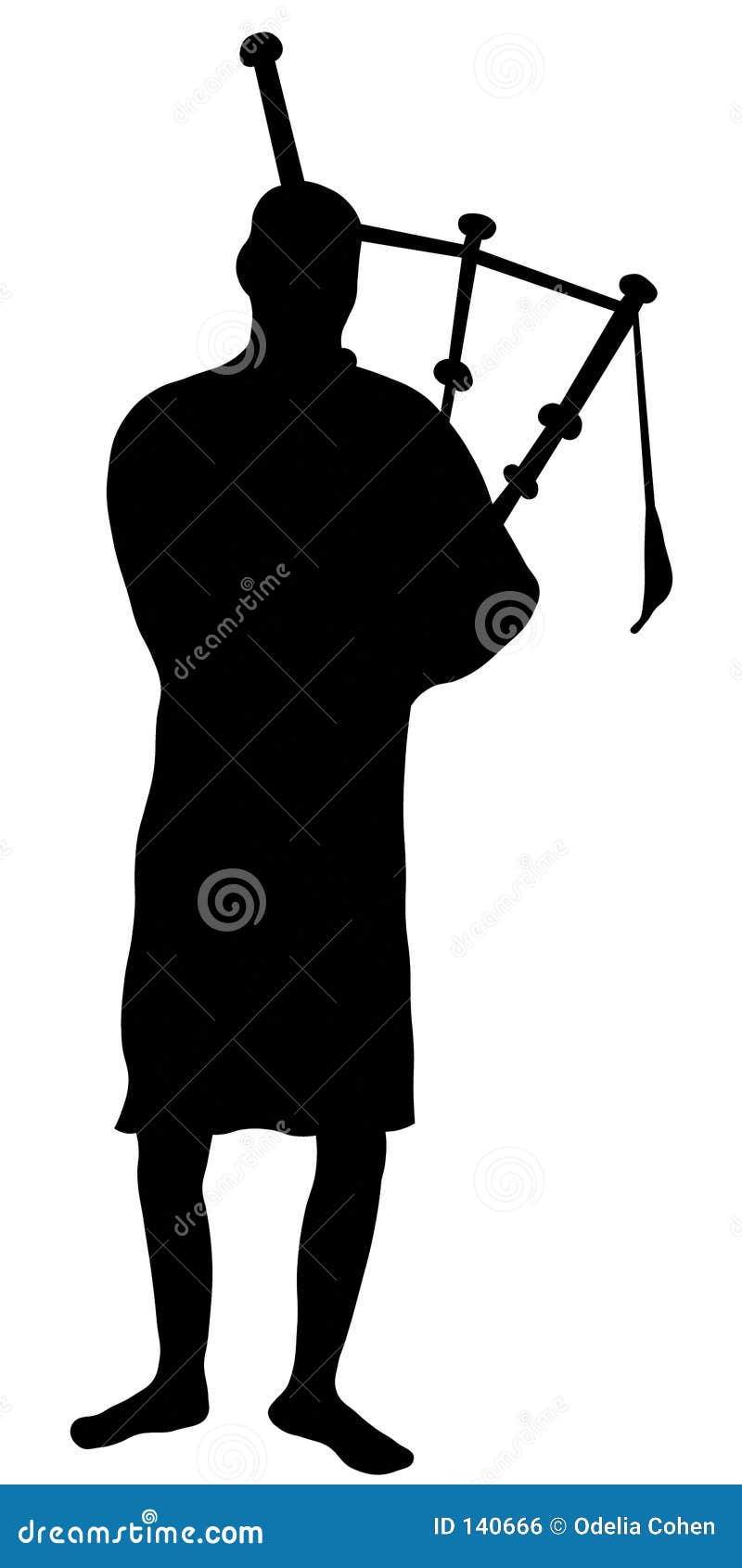 Bagpipes stock illustration. Image of silhouette, kilt 140666