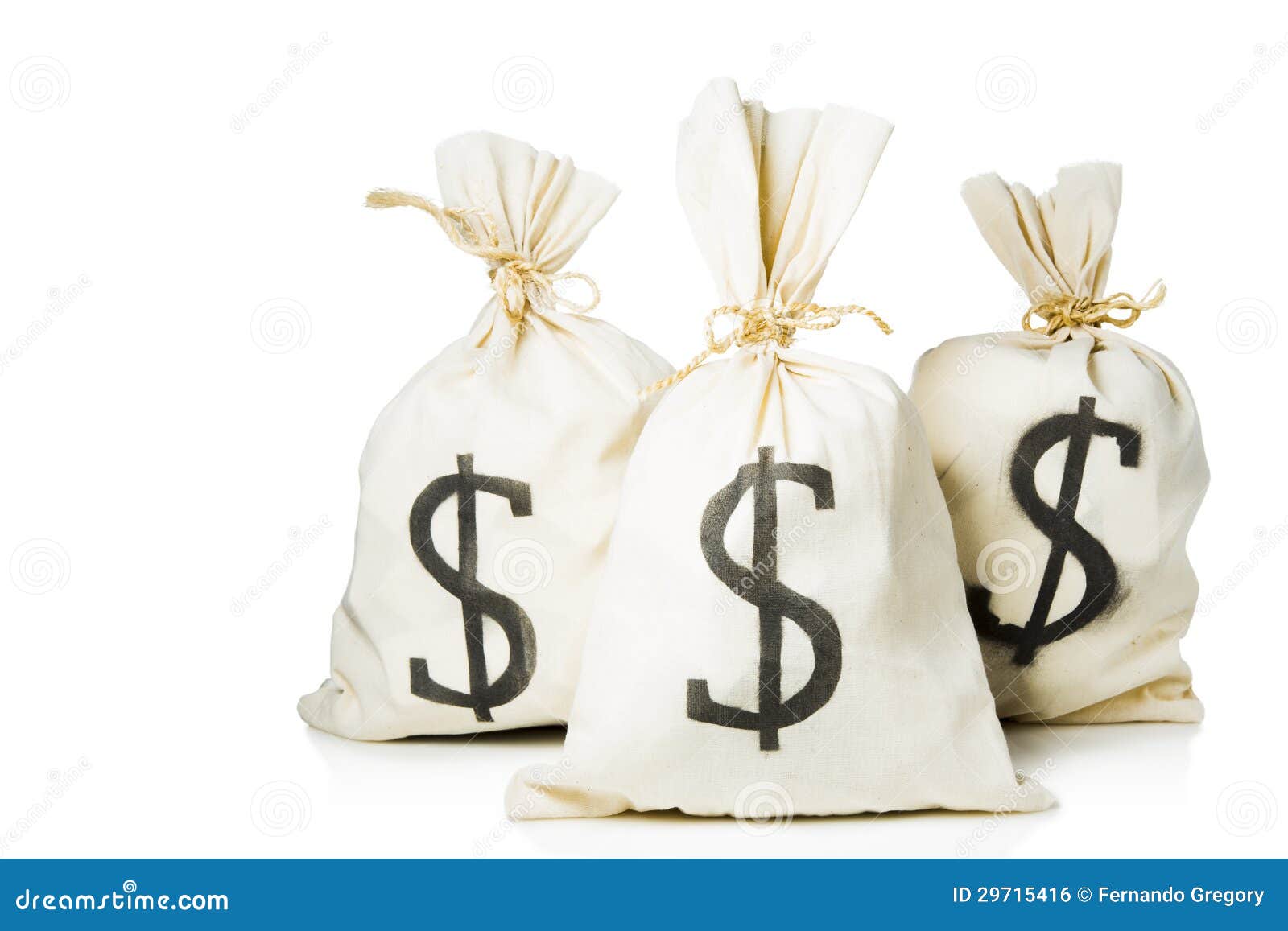 Bags Full of Money in a White Background Stock Photo Image of million