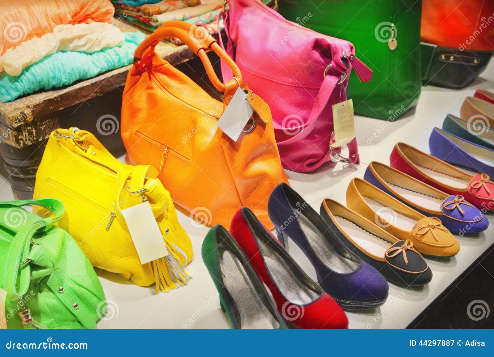 Bags and shoes stock image. Image of handbag, light, exposition 44297887