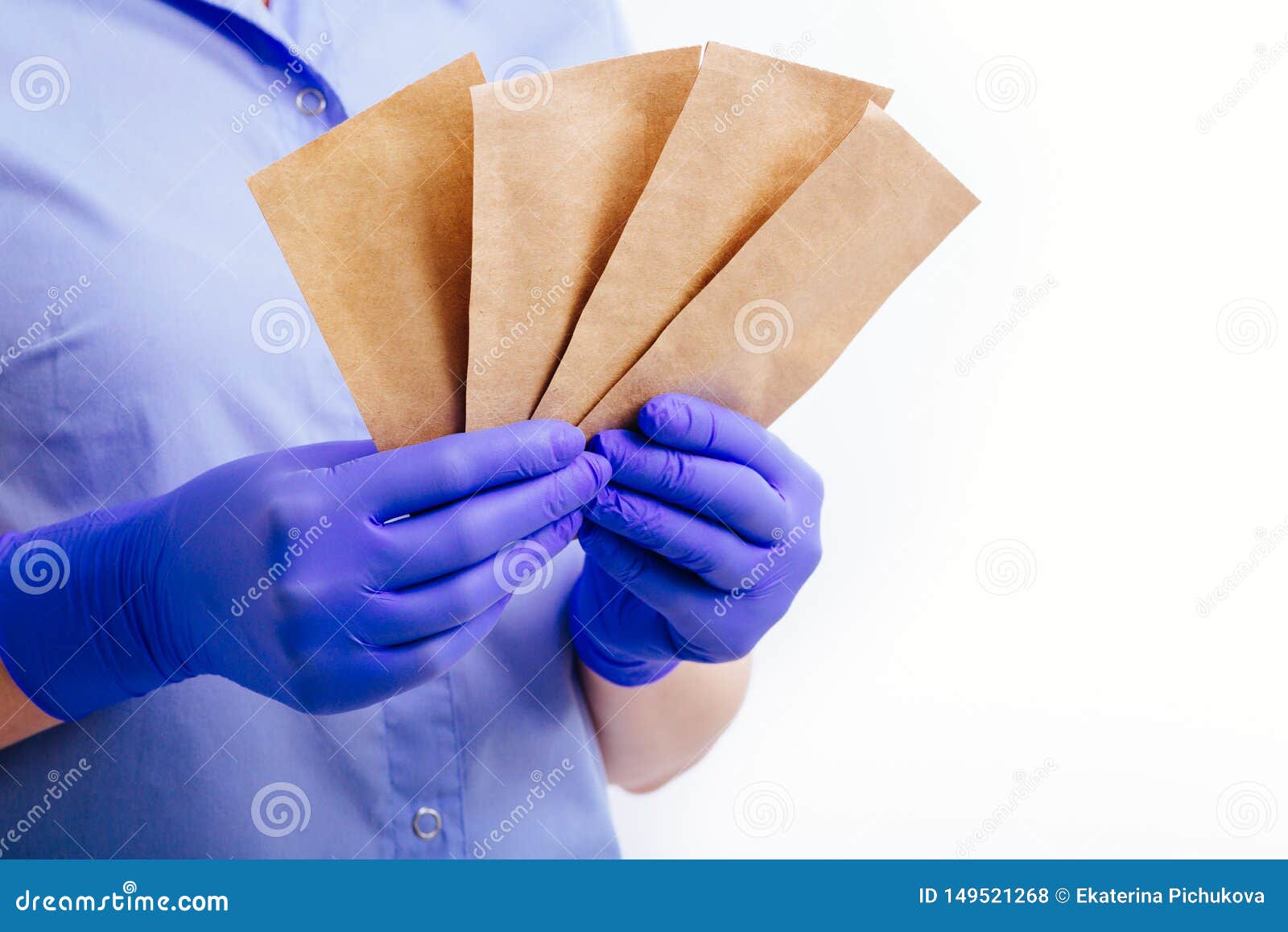 Bags for the Sterilization of Instruments in the Hands Clad in Sterile