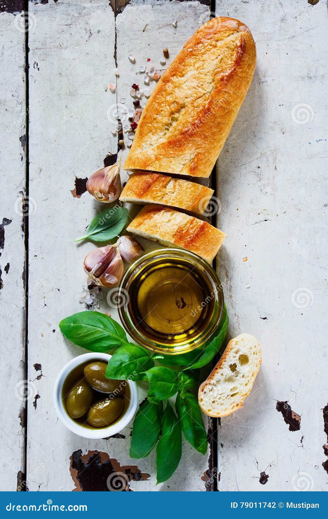 baguette with basil