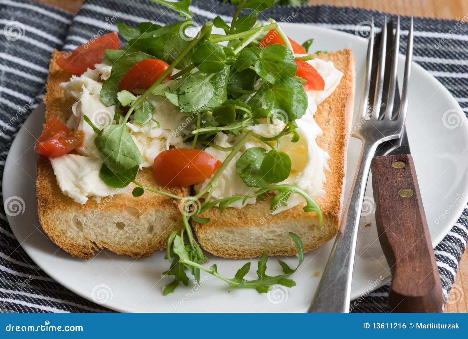 Baguette with Mozzarella and Salad Stock Photo Image of baguette
