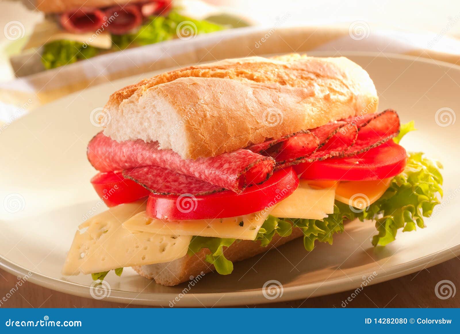 Baguette sandwich stock photo. Image of meal, snack, tomato 14282080