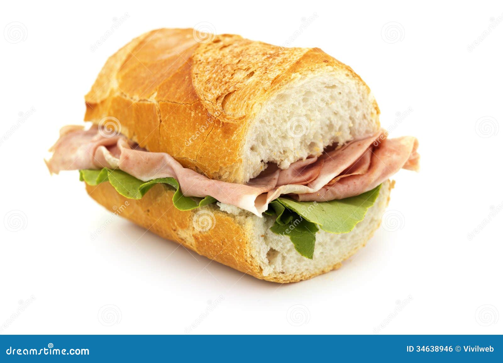 Baguette sandwich stock photo. Image of loaf, breakfast 34638946