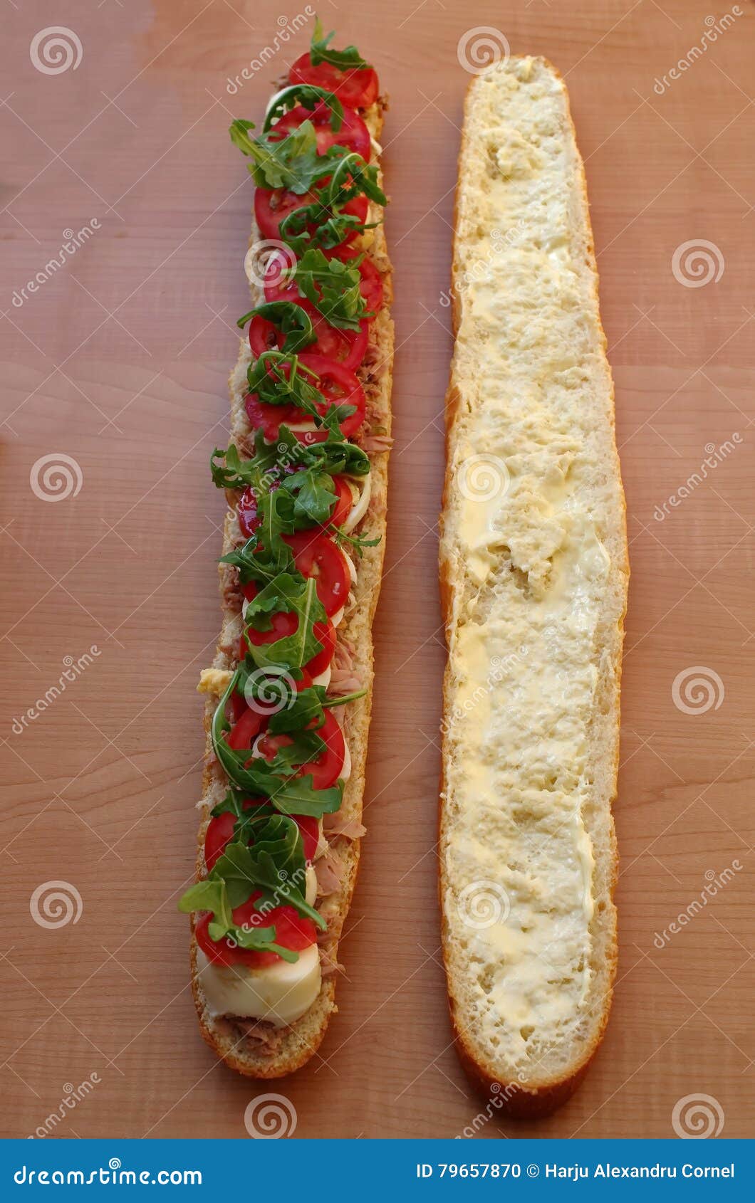 Baguette sandwich stock photo. Image of leaf, feta, dinner 79657870