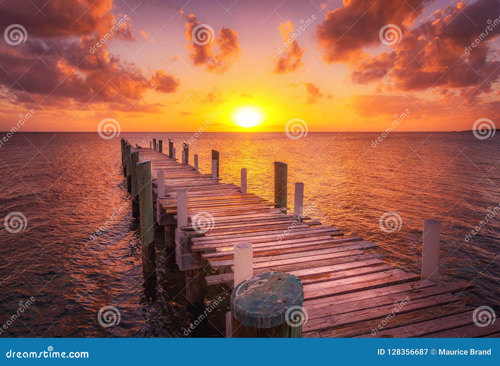 bahamas dock sunset ocean