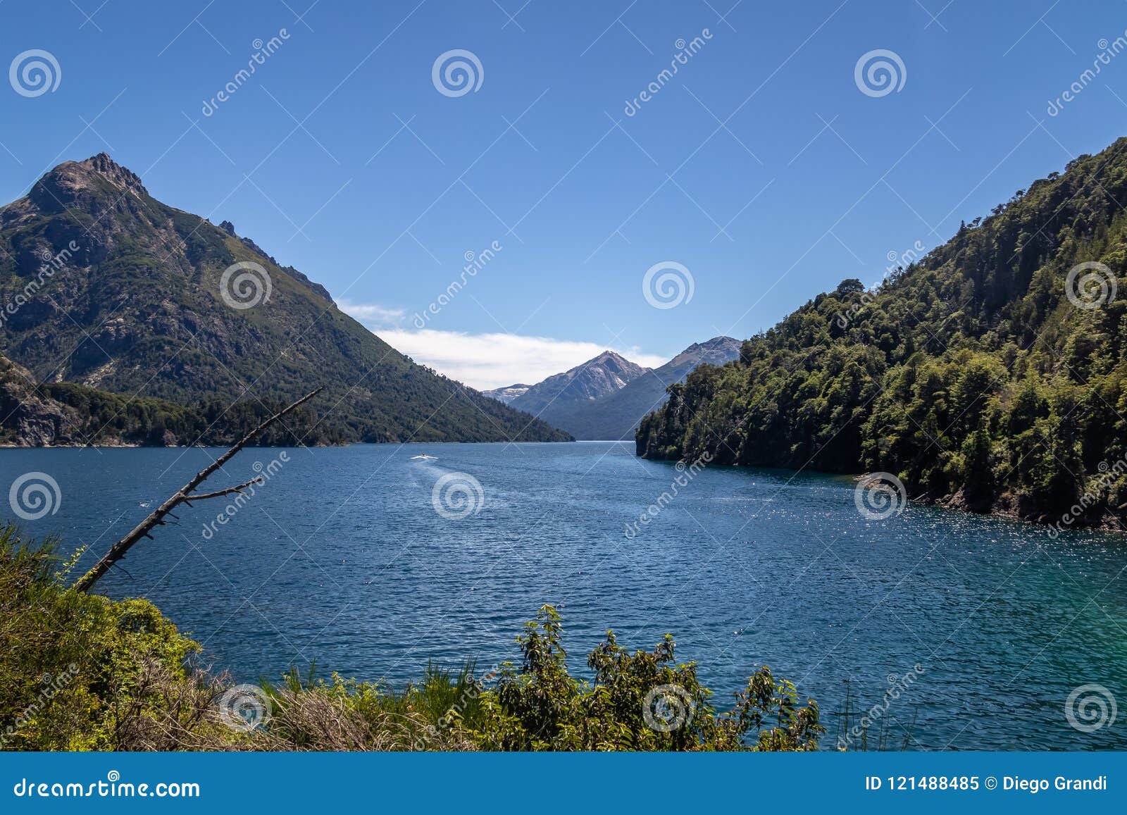 bahia lopez - lopez bay at circuito chico - bariloche, patagonia, argentina