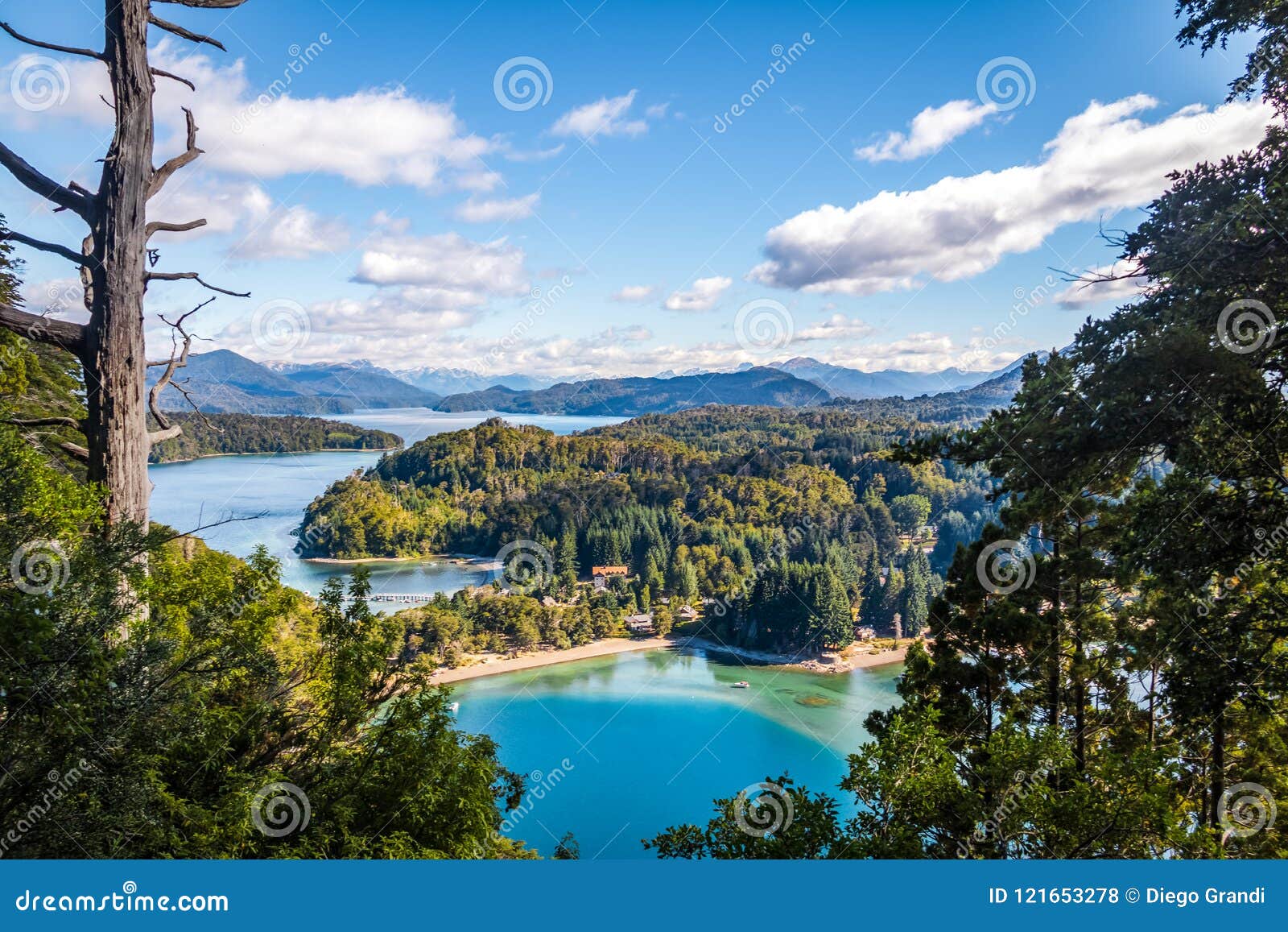 bahia mansa viewpoint at arrayanes national park - villa la angostura, patagonia, argentina