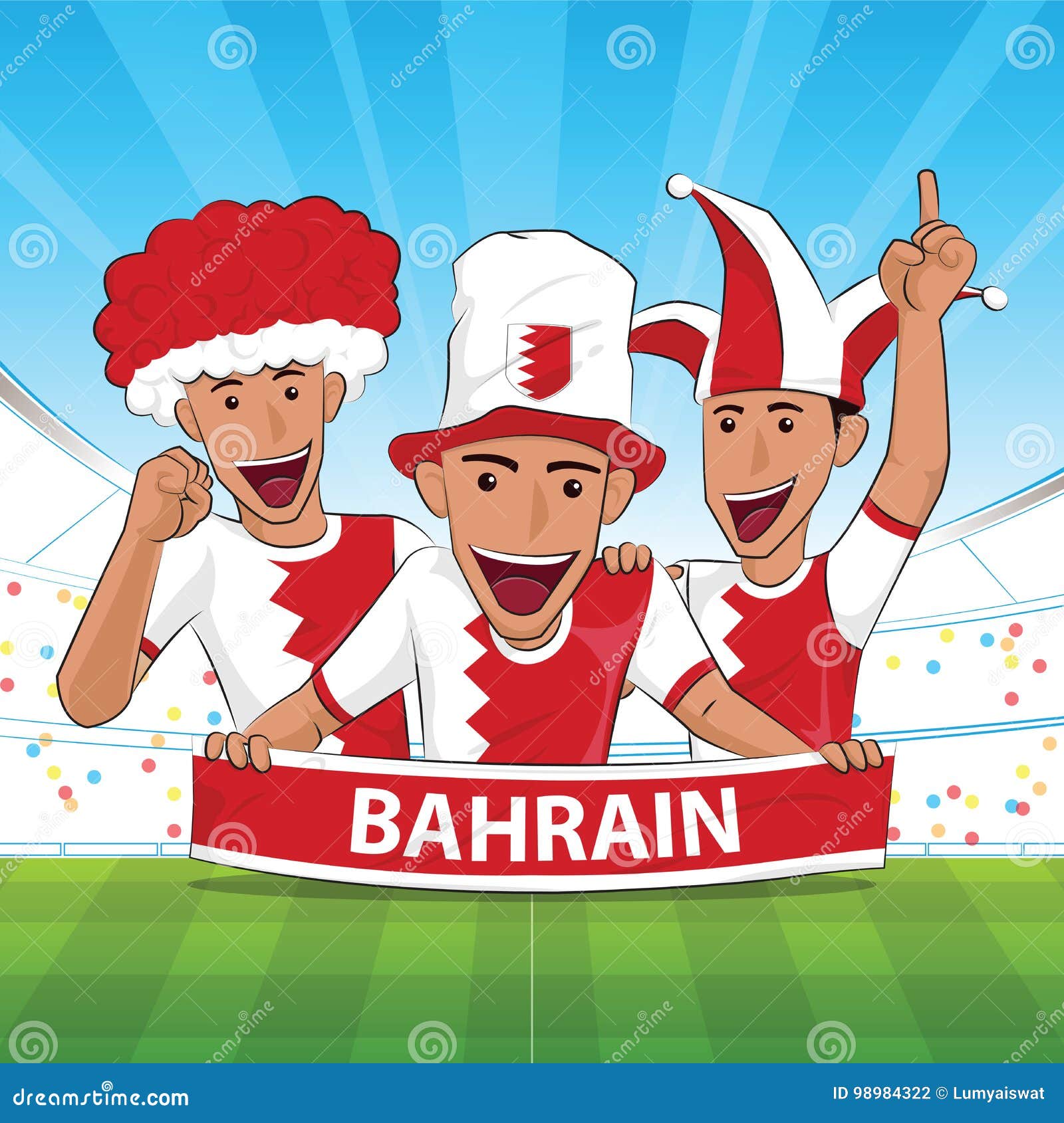 Bahrain football support stock vector. Illustration of apparel 98984322