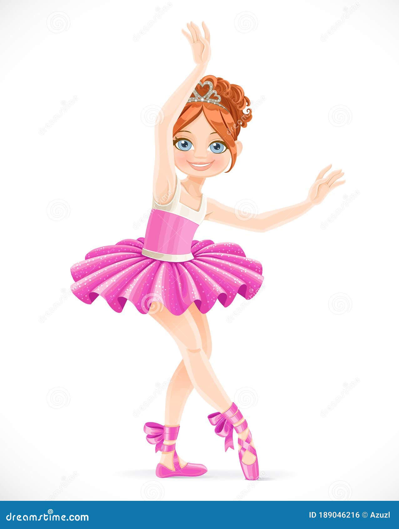 Bailarina De Dibujos Animados Bailando Con Vestido Rosa Stock de  ilustración - Ilustración de ballet, mosca: 189046216