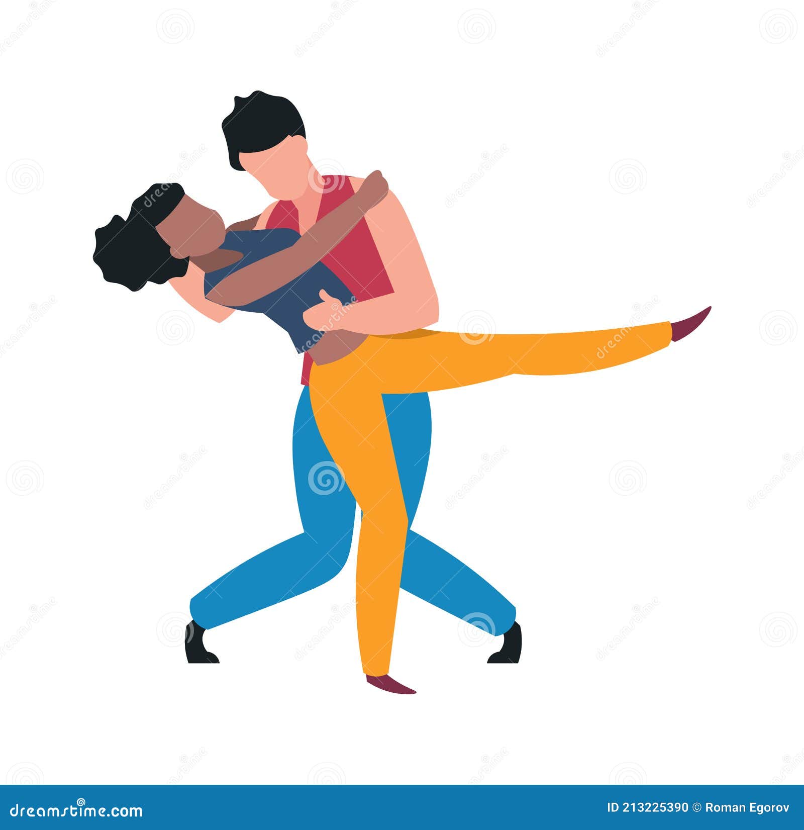 Bailarines. Pareja De Dibujos Animados Bailando Tango. Abrazados Hombre Y  Mujer Mudándose a La Música. Movimientos Coreográficos a Ilustración del  Vector - Ilustración de vacaciones, activo: 213225390