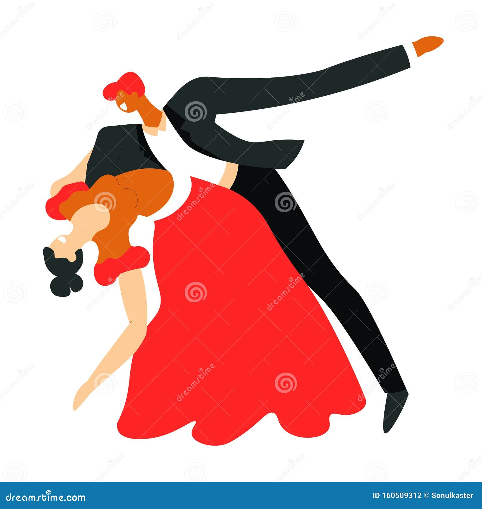 Baile En Salón De Baile, Baile De Pareja De Bailarines Tango, Personajes  Aislados Ilustración del Vector - Ilustración de pares, individuo: 160509312