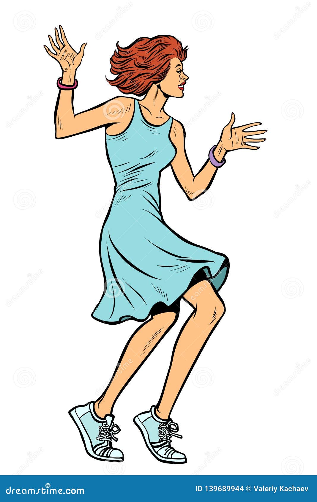 Baile Moderno De La Mujer Zapatillas De Deporte Del Vestido De La Música  Del Disco Ilustración del Vector - Ilustración de adulto, movimiento:  139689944