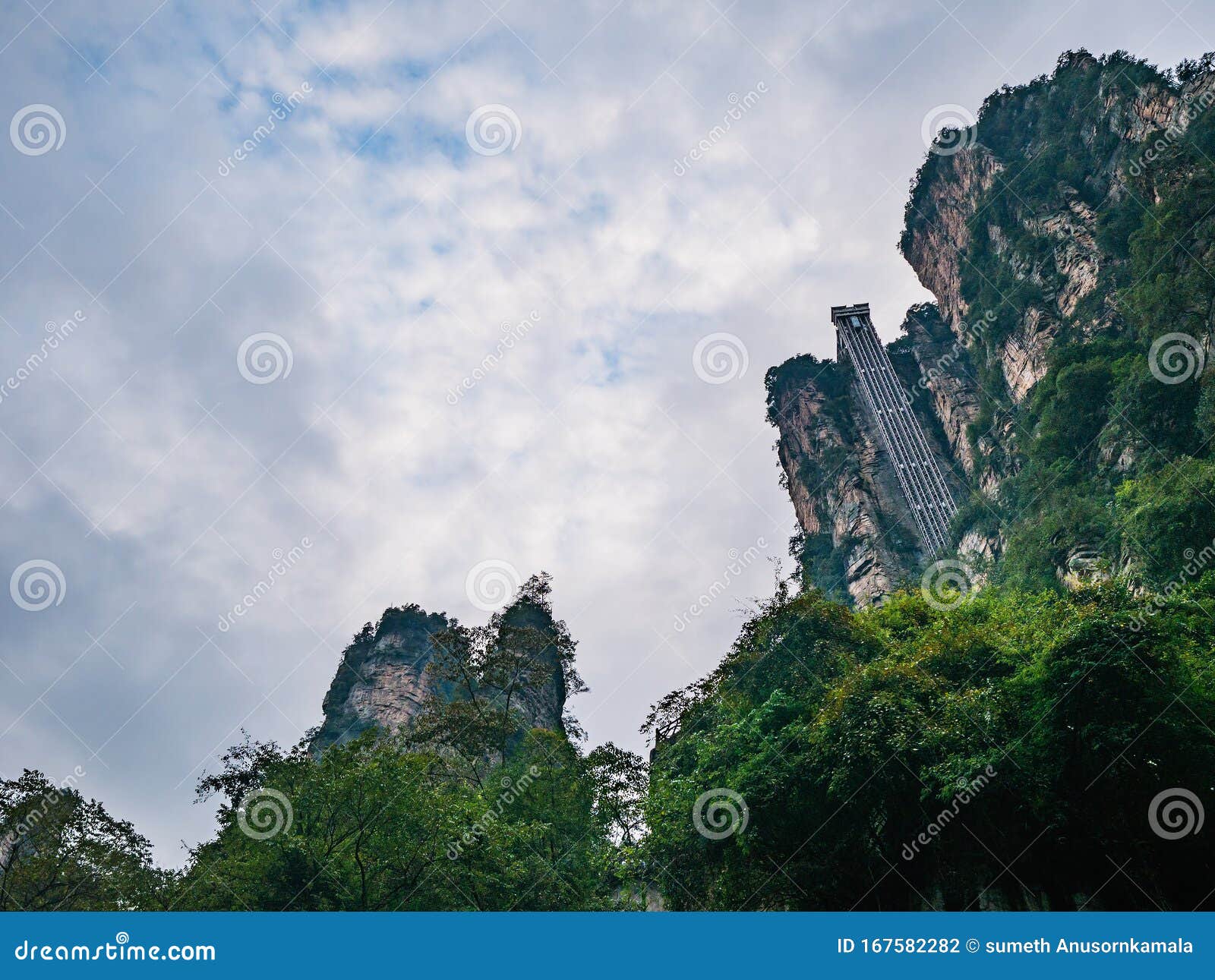 bailong elevator of zhangjiajie national forest park in wulingyuan district zhangjiajie city china