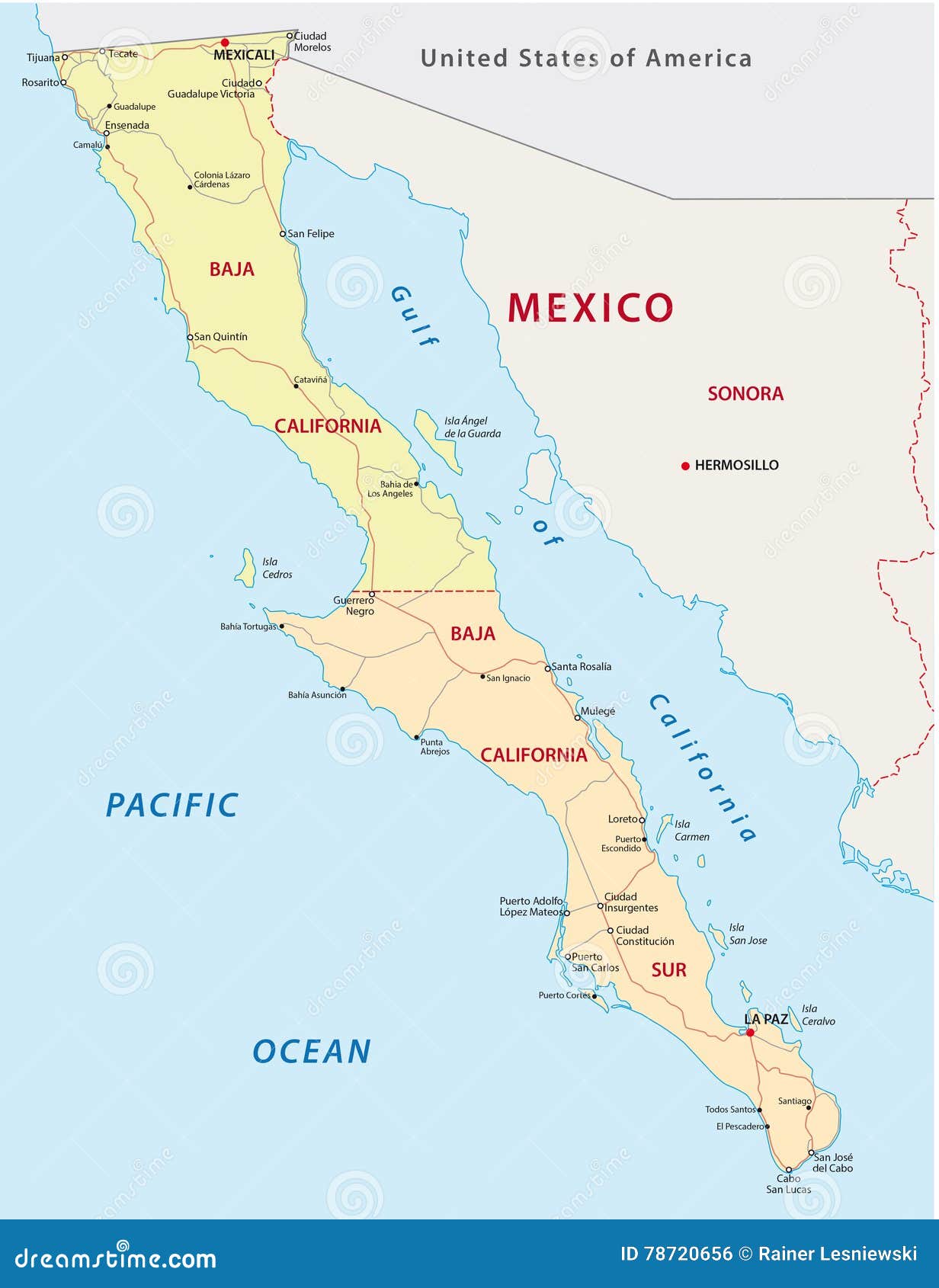 Road Map Of Baja Mexico